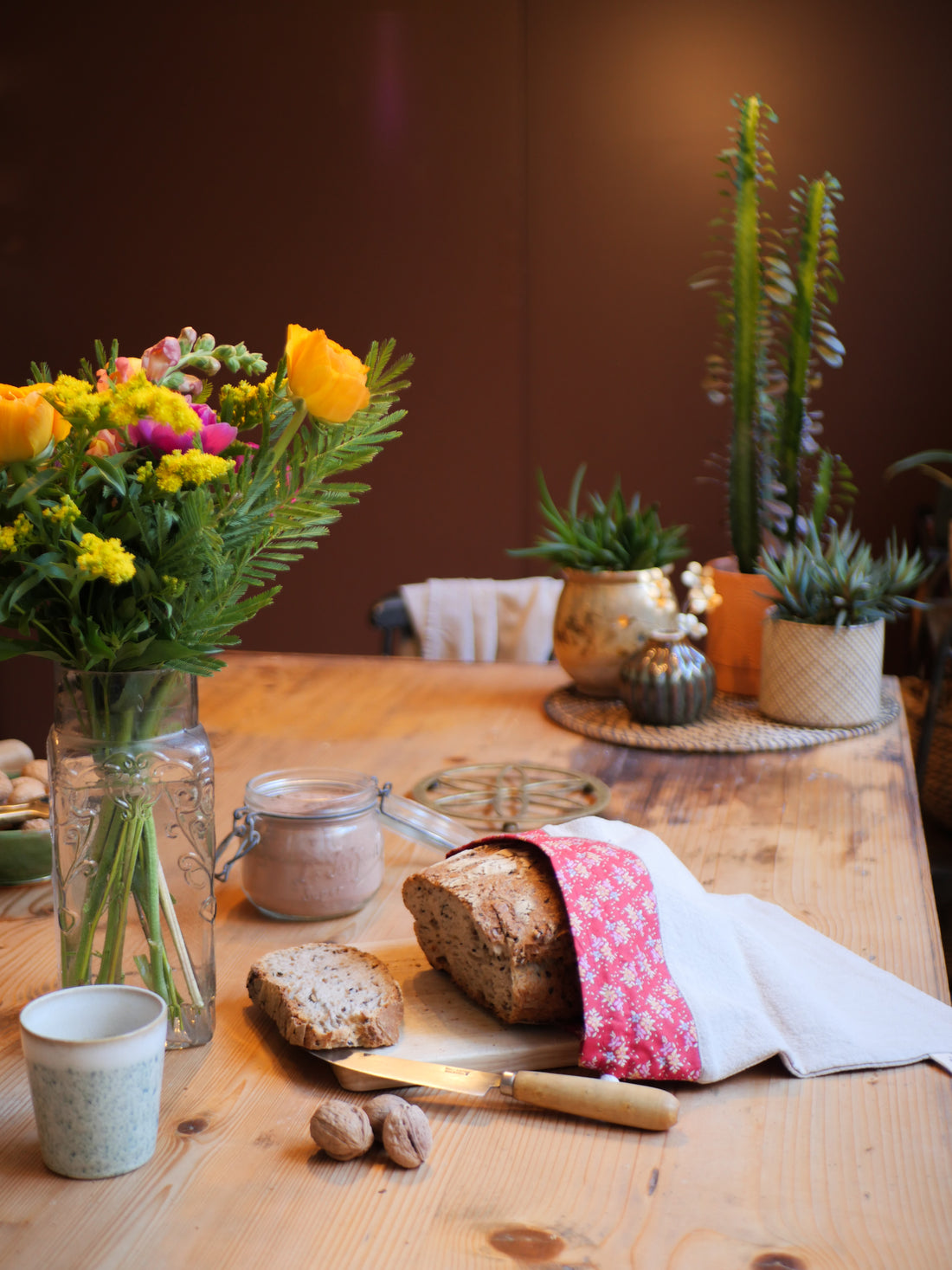 Sac à pain en lin et coton