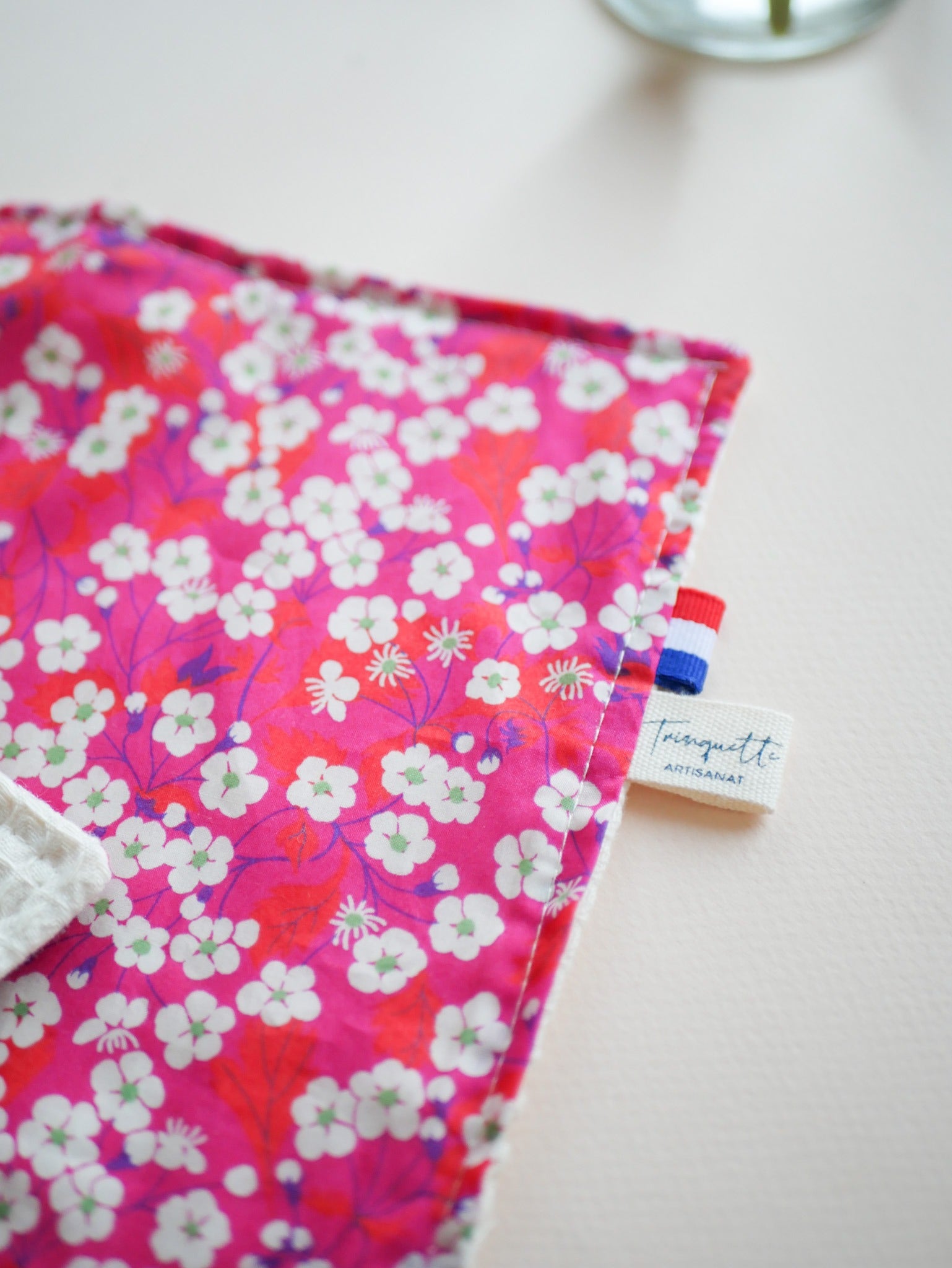 Feuille essuie-tout lavable - Liberty Rose - Trinquette Artisanat