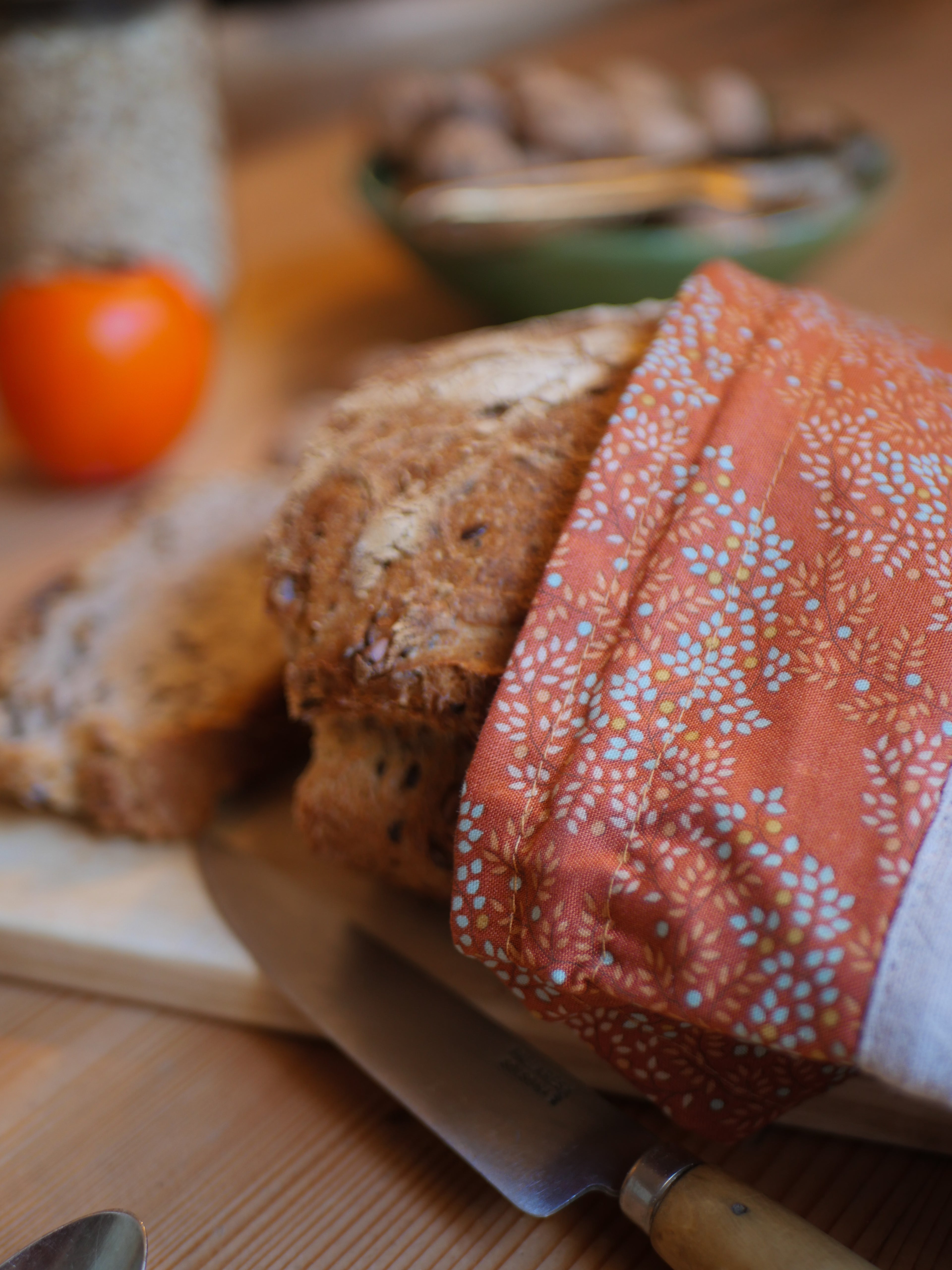 Sac à pain XL en lin et coton